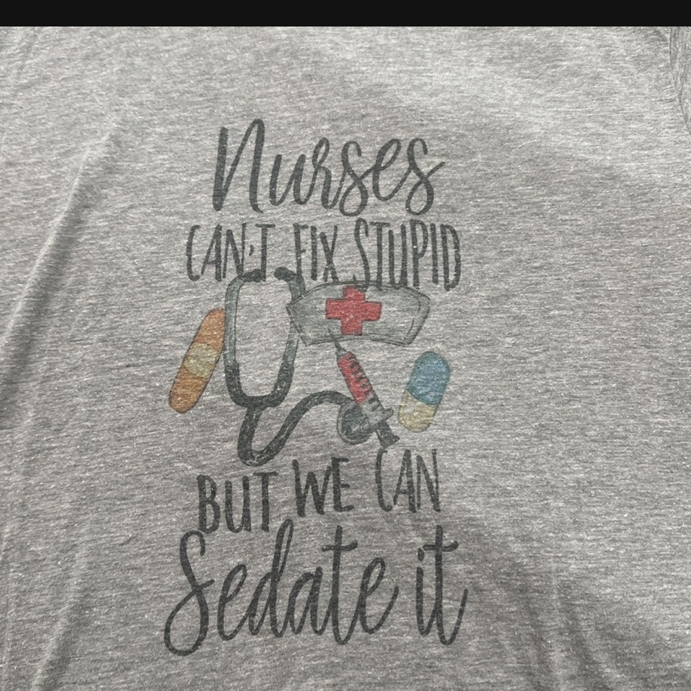 Gray Graphic Nurse T-Shirt